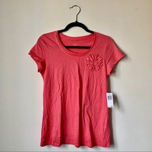 NWT Grace Fabric Flower Tee